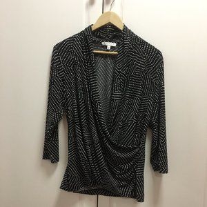 Chaus Crossover Polka Dot Blouse